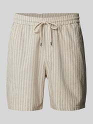 Shorts mit Streifenmuster Modell 'STEL' von Only & Sons Beige - 4