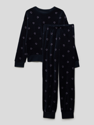 Pyjama met all-over motief, model 'Tommorows World' van Schiesser Blauw - 19