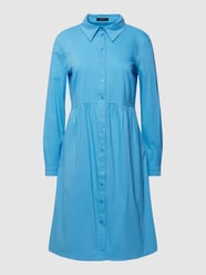 Knielange overhemdjurk met doorknoopsluiting van More & More Blauw / turquoise - 12