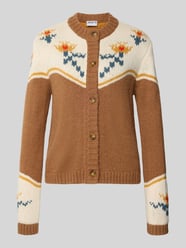 Strickjacke im Allover-Look mit Rundhalsausschnitt von Jake*s Casual - 11