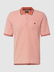 Koszulka polo z paskami w kontrastowym kolorze model ‘BLUWIN’ od Jack & Jones Premium Pomarańczowy - 25