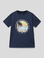 T-Shirt mit Label-Print von Quiksilver Blau / Türkis - 34