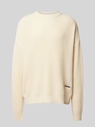 Oversized Strickpullover mit Label-Stitching Modell 'Westminster' von PROHIBITED Beige - 20