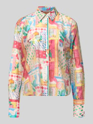 regular fit voile blouse met dolce vita print van Christian Berg Woman Selection - 15