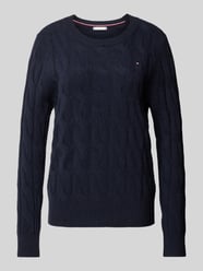 Strickpullover mit gerippten Abschlüssen von Tommy Hilfiger Blau - 32