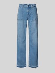 Used-Look-Jeans mit weitem Bein von Milano Italy Blau - 3