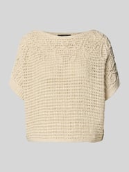Sweter dzianinowy z dekoltem w łódkę i rękawem 1/2 od Oui - 40