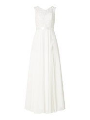 Brautkleid mit floralen Stickereien von Luxuar Beige - 23