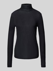 Longsleeve mit Strukturmuster von JAKE*S STUDIO WOMAN Schwarz - 4