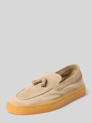 Loafer aus echtem Leder mit glatter Sohle von Copenhagen Beige - 32