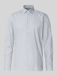 Slim Fit Business-Hemd im Allover-Look mit Kentkragen von OLYMP Level 5 - 7