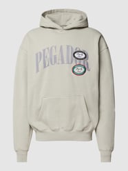 Oversized Hoodie mit Label-Print Modell 'JARVIS' von Pegador Grau / Schwarz - 14