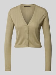 Cardigan in riblook van QS Groen - 36