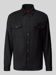 Regular fit overshirt van scheerwol met klepzakken van CRUNA - 23