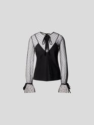 Schluppenbluse mit Polka Dots von RED Valentino Schwarz - 3