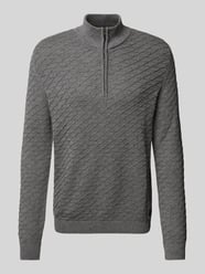 Regular Fit Pullover aus reiner Baumwolle mit Strukturmuster von s.Oliver RED LABEL Grau - 38