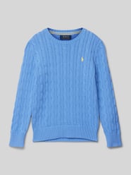 Strickpullover mit Zopfmuster von Polo Ralph Lauren Teens Blau - 37