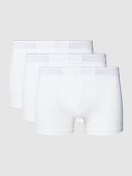 Boxershort in effen design in een set van 3 stuks, model 'hautnah' van Huber Bodywear Wit - 45