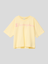 T-Shirt mit Label-Schriftzug von CHAMPION Gelb - 38