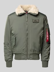 Bomberjacke mit Reißverschluss und Label-Patch von Alpha Industries - 7