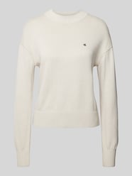 Strickpullover mit Label-Stitching Modell 'MONOGRAM' von Calvin Klein Jeans Beige - 40