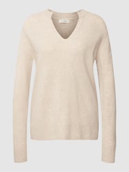 Gebreide pullover van wol met V-hals van Christian Berg Woman Wit - 23