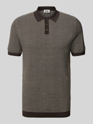 Slim Fit Strick-Poloshirt in Two-Tone-Machart Modell 'Triton' von DRYKORN - 46