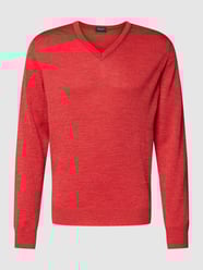 Strickpullover mit V-Ausschnitt von MAERZ Muenchen Rot - 43