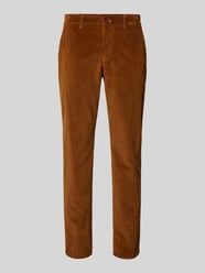 Regular fit corduroy broek met steekzakken, model 'FABIO' van Brax Bruin - 40