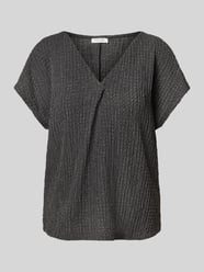 Relaxed Fit T-Shirt mit V-Ausschnitt und Zierfalte von Christian Berg Woman - 35