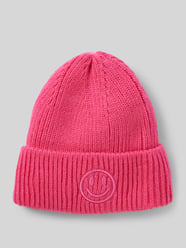 Gebreide muts met motiefstitching, model 'Smiley Hat' van Kurt Beines Fuchsia - 47