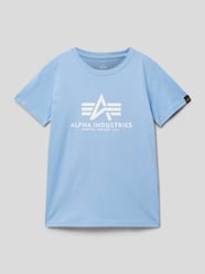 T-shirt met labelprint van Alpha Industries Blauw - 29