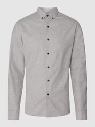 Casual Slim Fit Flanellhemd aus Baumwolle Modell 'Tromsoe' von Bruun & Stengade Grau / Schwarz - 35