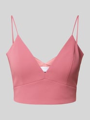 Korte top met V-hals van Jake*s Cocktail Fuchsia - 39