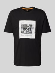 T-Shirt mit Motiv-Print Modell 'Urban' von BOSS Orange Schwarz - 38