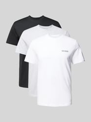 T-Shirt mit Label-Print im 3er-Pack von Guess Activewear Grau - 17