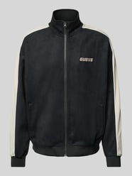 Sweatjacke mit Label-Stitching in metallic Modell 'MOJO' von Guess Activewear - 5