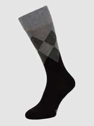 Socken mit Rautenmuster Modell 'Hampstead'  von Burlington Schwarz - 48