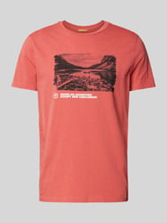 T-shirt z nadrukiem z logo od camel active Czerwony - 30