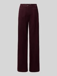 Wide leg corduroy broek van katoenmix model 'MAINE' van Brax Bordeaux - 14