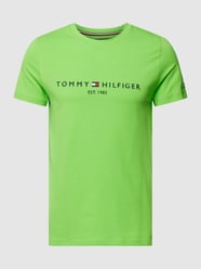 T-Shirt mit Label-Stitching von Tommy Hilfiger Grün - 36