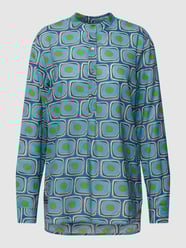 Blusenshirt mit Allover-Muster Modell 'Janice New' von 0039 Italy Blau / Türkis - 32