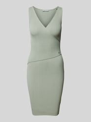 Mini-jurk met fijnrib, model 'LUCILLE' van Guess Groen - 3