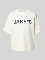 T-Shirt mit Label-Print von Jake*s Casual Beige - 15