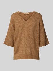 Gebreid shirt van wolmix met V-hals van Smith and Soul Beige - 12