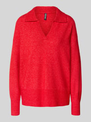 Sweter z dzianiny o kroju regular fit z dodatkiem wełny, model „MALOU” od PIECES - 25