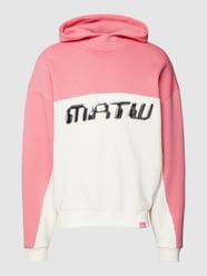Bluza o kroju oversized z kapturem i metaliczną aplikacją z logo od Review X MATW Biały - 38
