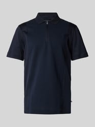 Slim Fit Poloshirt mit Reißverschluss von BOSS Blau - 16