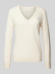 Wollpullover mit V-Ausschnitt von Gant Beige - 40