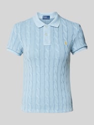 Poloshirt mit Strick-Optik von Polo Ralph Lauren Blau - 46